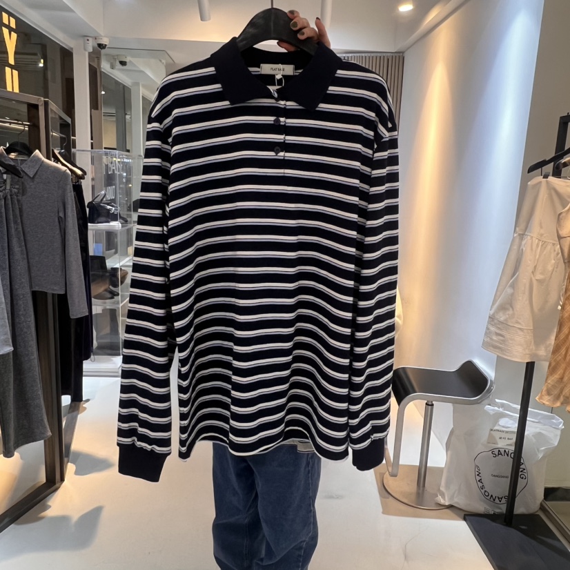 PLAT BASE韓國直郵㊣女裝新款推薦職業25春夏休閑時尚長袖T恤PLAT BASE長袖T恤