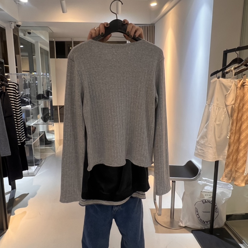 PLAT BASE韓國㊣直郵東大門代購女裝新品休閑人氣長袖T恤開衫PLAT BASE長袖T恤