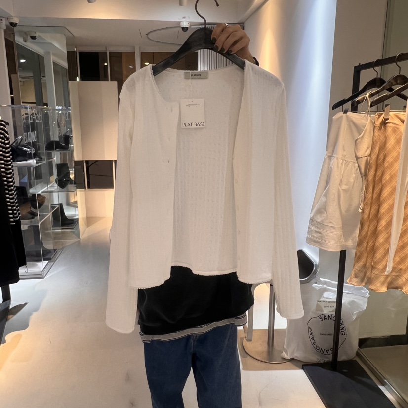 PLAT BASE韓國㊣直郵東大門代購女裝新品休閑人氣長袖T恤開衫PLAT BASE長袖T恤圖色2