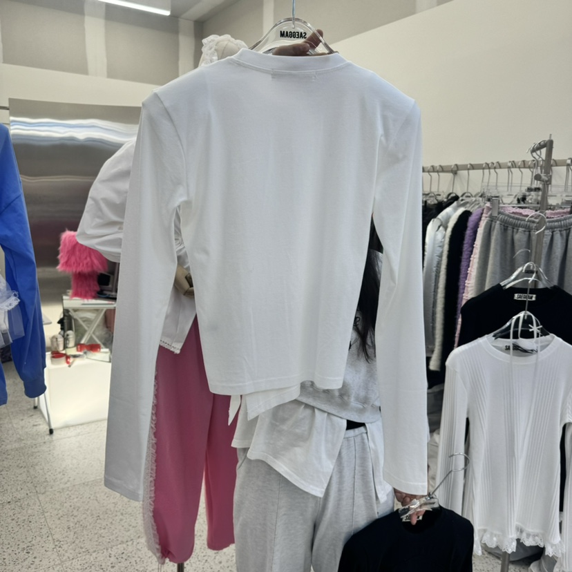 SAEGGAM直郵韓國代購㊣女裝新品25春夏推薦熱賣休閑長袖T恤SAEGGAM長袖T恤