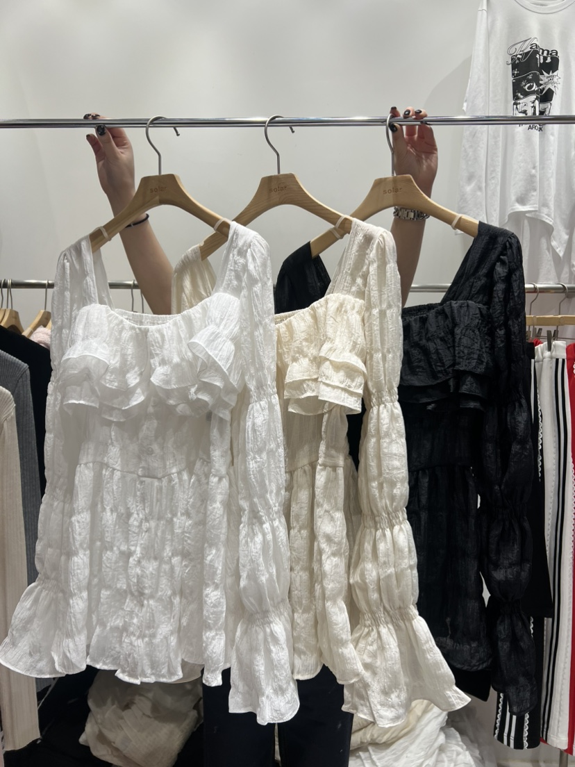 SOLAR東大門直郵女士新品時尚熱賣職業人氣25春夏襯衫蕾絲衫SOLAR襯衫/蕾絲衫