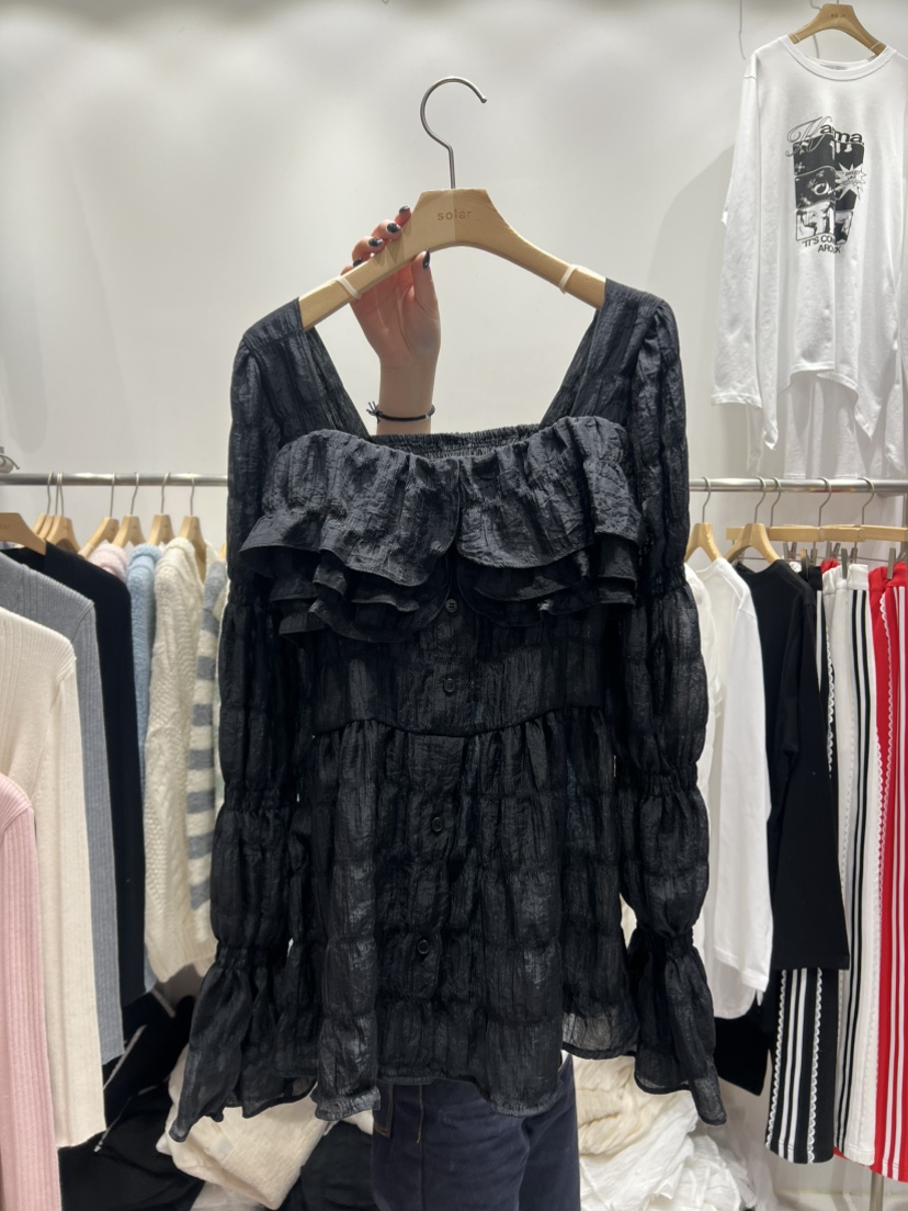 SOLAR東大門直郵女士新品時尚熱賣職業人氣25春夏襯衫蕾絲衫SOLAR襯衫/蕾絲衫圖色2