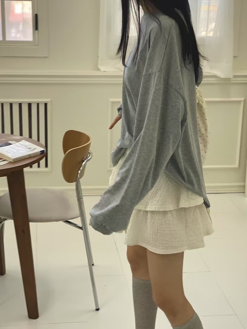 ONTHEMOOD韓國直郵女士新品休閑時尚推薦人氣職業熱賣長袖T恤RIPPLE長袖T恤