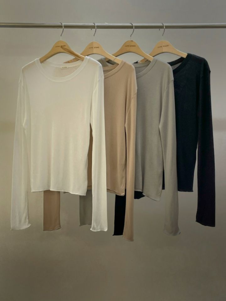 LA MUETTE/JAMIESTONE韓國直郵㊣東大門實拍女裝新品25春夏長袖T恤柔軟FLAT GARDEN/LA MUETTE/JAMIESTONE長袖T恤