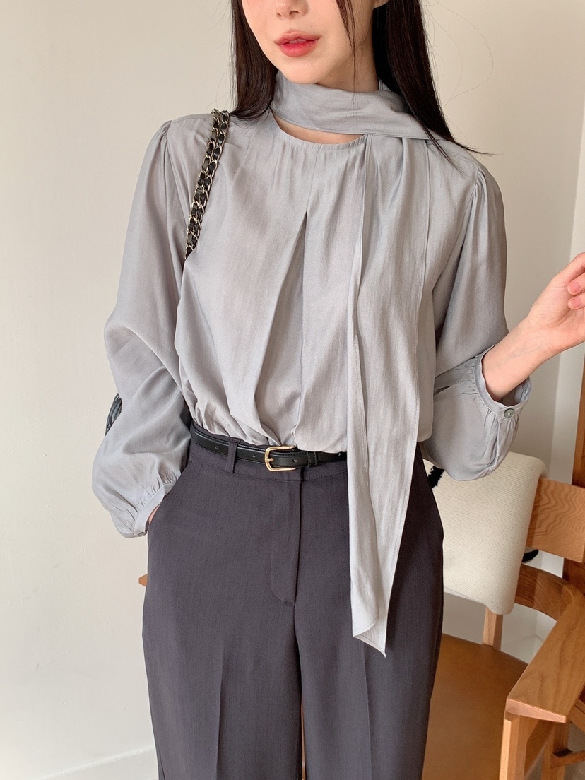 MONTER韓國直郵㊣東大門實拍女裝新品熱賣襯衫蕾絲衫含領帶MONTER襯衫/蕾絲衫
