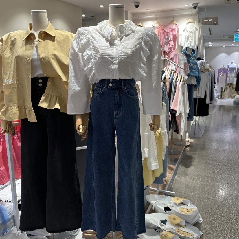 DELLING韓國㊣直郵東大門代購女裝新款25春夏人氣襯衫蕾絲衫DELLING襯衫/蕾絲衫