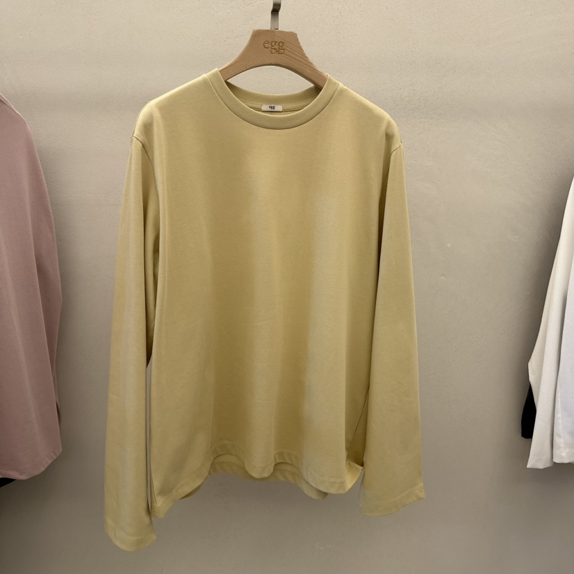EGG直郵韓國代購㊣女裝新品人氣休閑25春夏熱賣時尚長袖T恤EGG-訂貨周期長長袖T恤圖色2