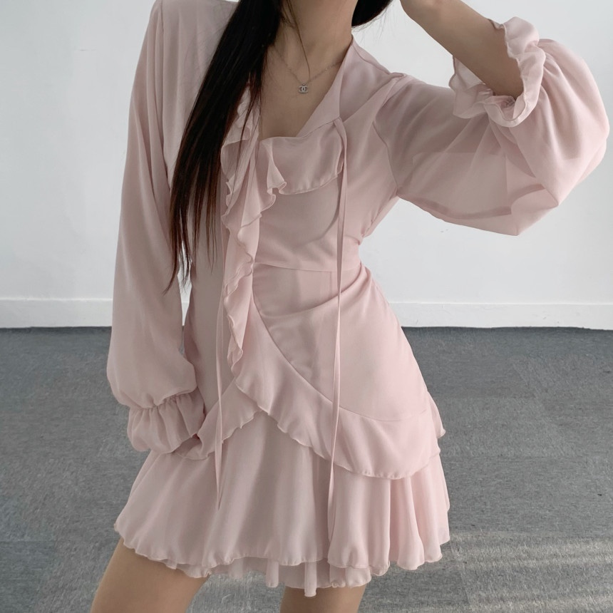 BANI BLUSH直郵韓國代購㊣女裝新品休閑職業25春夏人氣連衣裙BANI BLUSH連衣裙