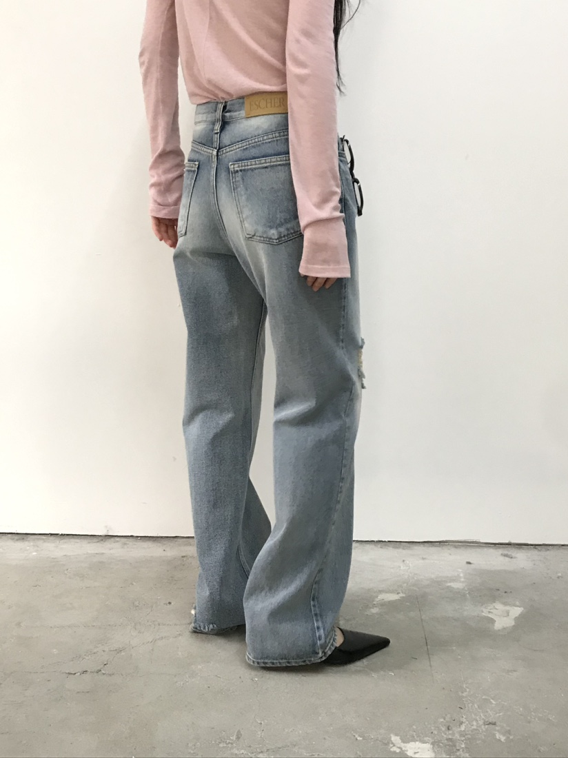 ESCHER直郵韓國代購㊣女裝新款職業熱賣時尚25春夏人氣牛仔褲ESCHER牛仔褲