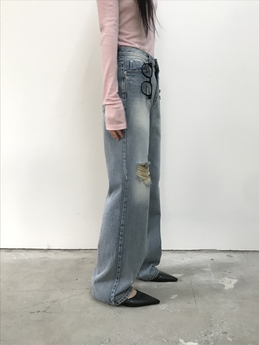 ESCHER直郵韓國代購㊣女裝新款職業熱賣時尚25春夏人氣牛仔褲ESCHER牛仔褲