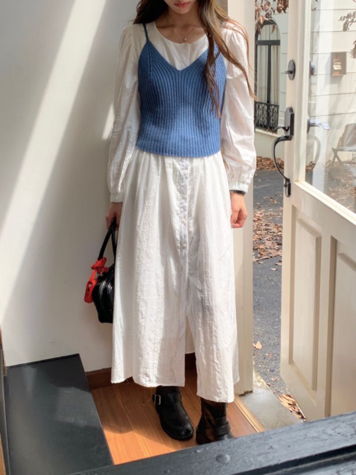 STAY HERE韓國㊣直郵東大門代購女裝新款時尚職業25春夏連衣裙STAY HERE連衣裙