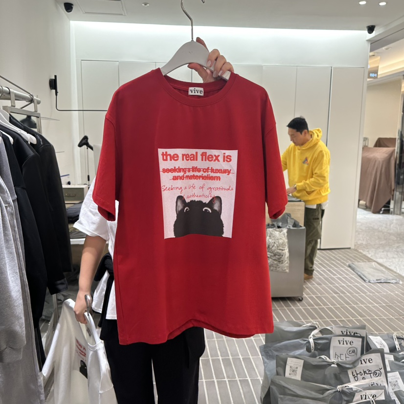 VIVE韓國直郵㊣女裝新品熱賣職業休閑人氣時尚25春夏推薦T恤VIVET恤圖色2