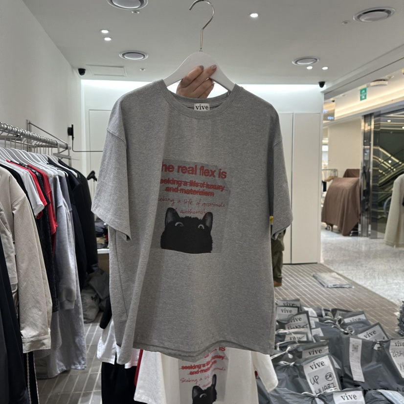 VIVE韓國直郵㊣女裝新品熱賣職業休閑人氣時尚25春夏推薦T恤VIVET恤圖色3