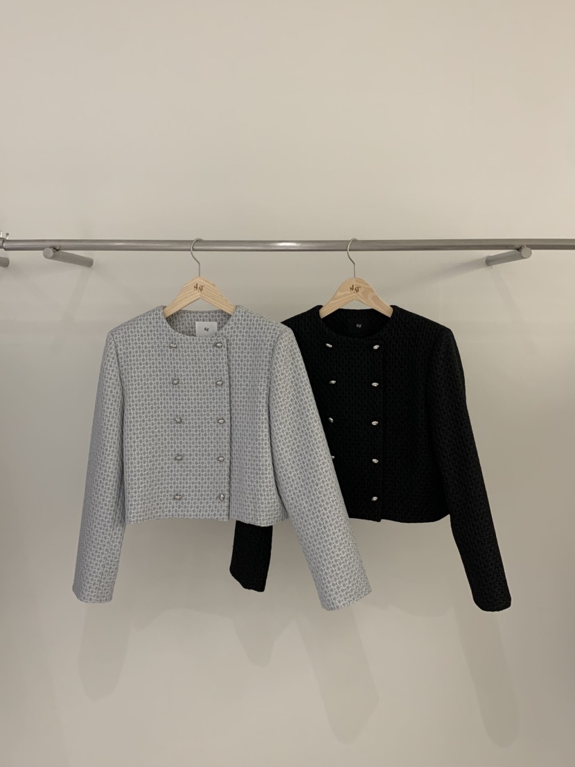 SLAT韓國直郵㊣女裝新款推薦時尚熱賣職業25春夏夾克粗花呢UNICO夾克