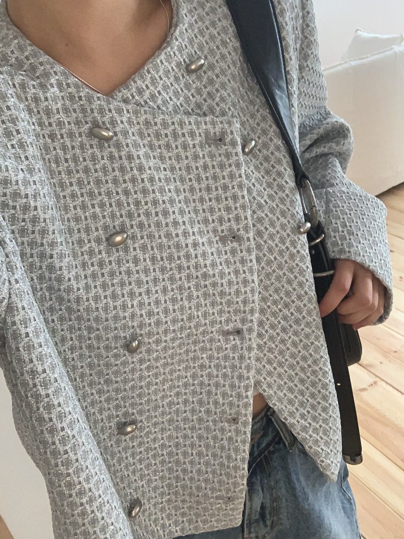 SLAT韓國直郵㊣女裝新款推薦時尚熱賣職業25春夏夾克粗花呢UNICO夾克