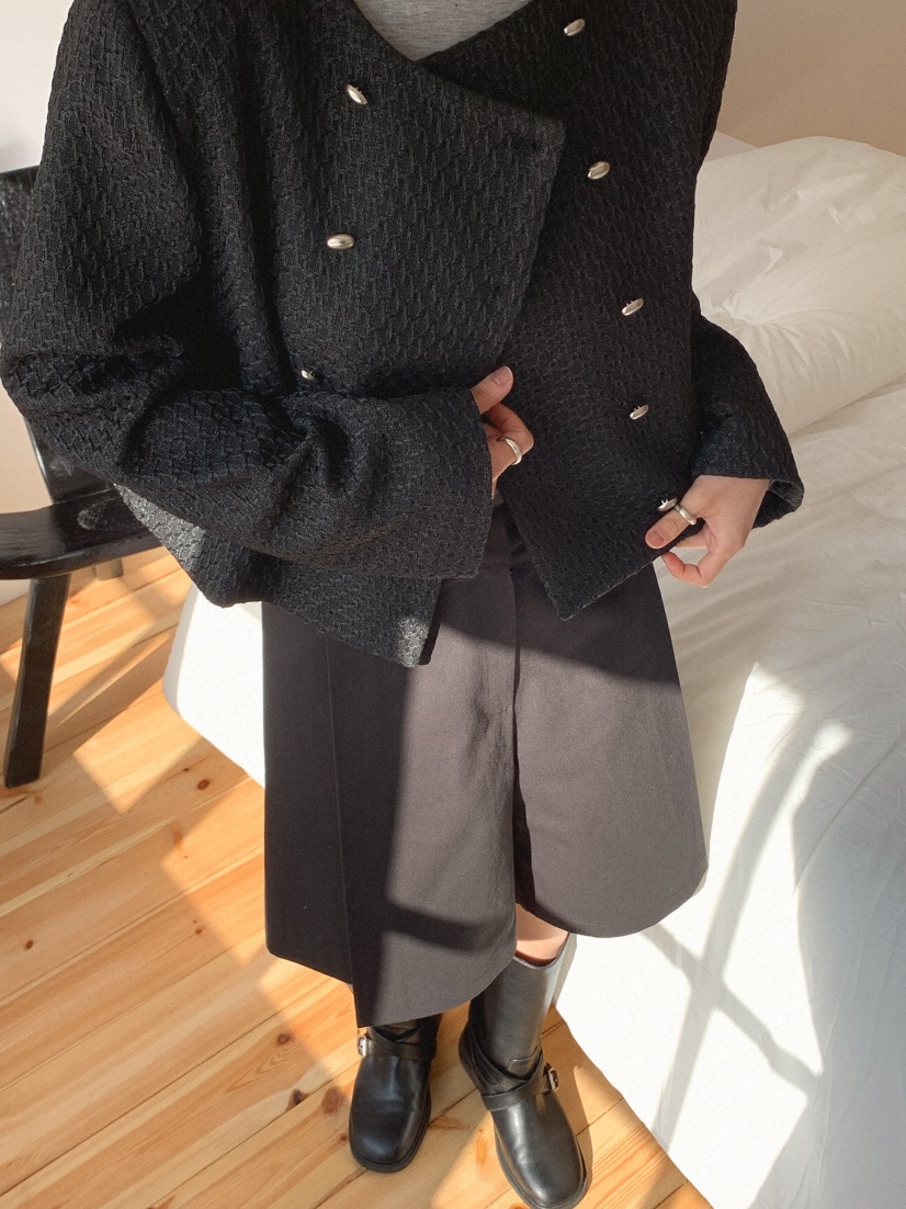 SLAT韓國直郵㊣女裝新款推薦時尚熱賣職業25春夏夾克粗花呢UNICO夾克