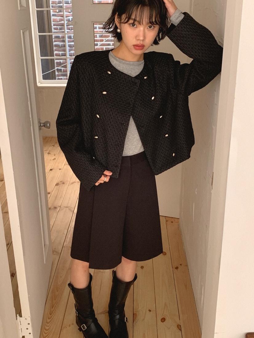 SLAT韓國直郵㊣女裝新款推薦時尚熱賣職業25春夏夾克粗花呢UNICO夾克