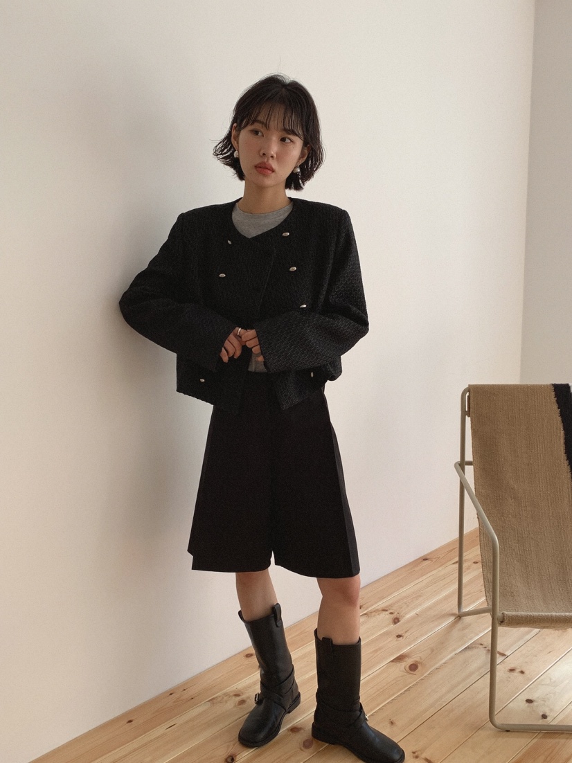 SLAT韓國直郵㊣女裝新款推薦時尚熱賣職業25春夏夾克粗花呢UNICO夾克