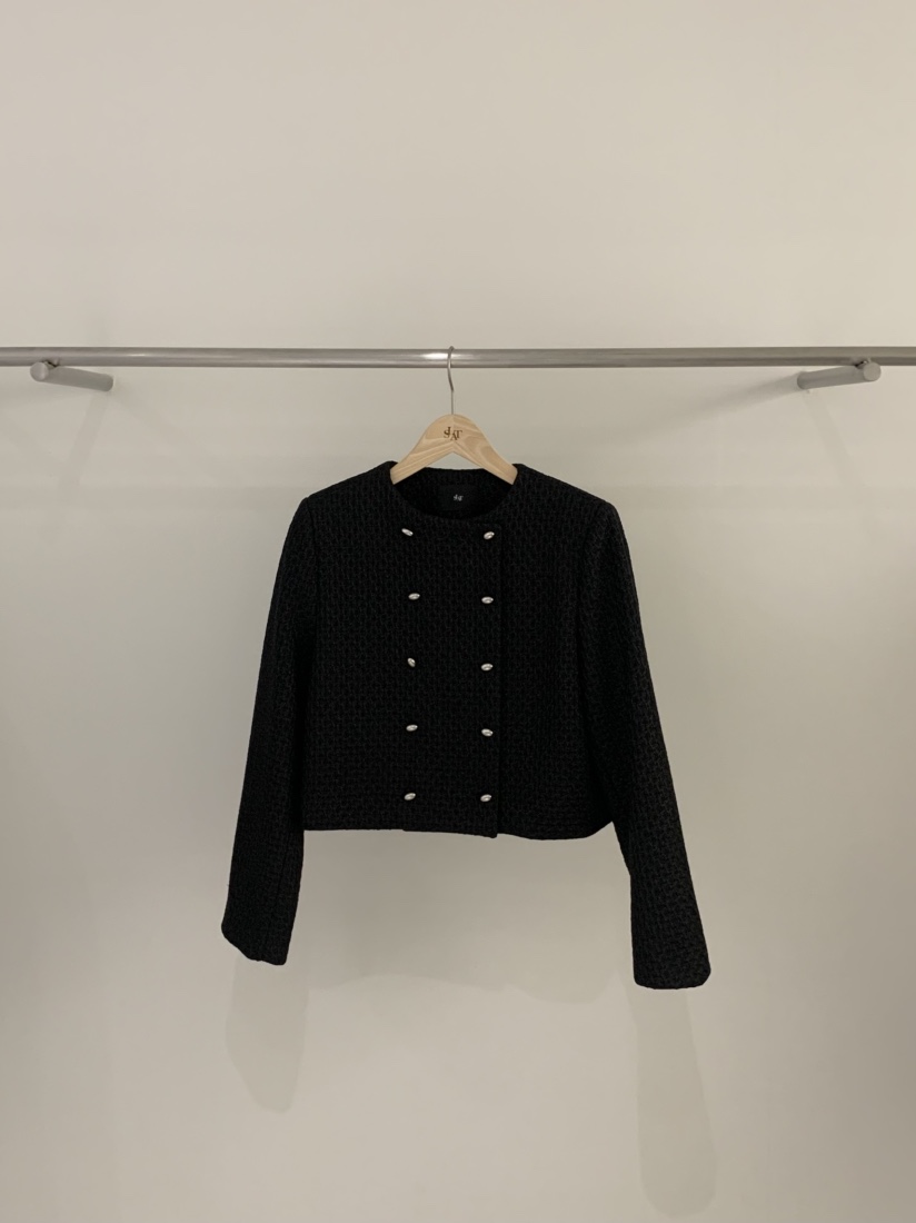 SLAT韓國直郵㊣女裝新款推薦時尚熱賣職業25春夏夾克粗花呢UNICO夾克圖色2