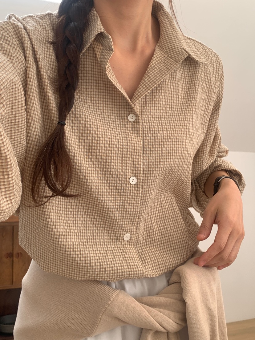 WOOD韓國直郵㊣女裝新款推薦休閑人氣職業熱賣25春夏襯衫蕾絲衫WOOD襯衫/蕾絲衫