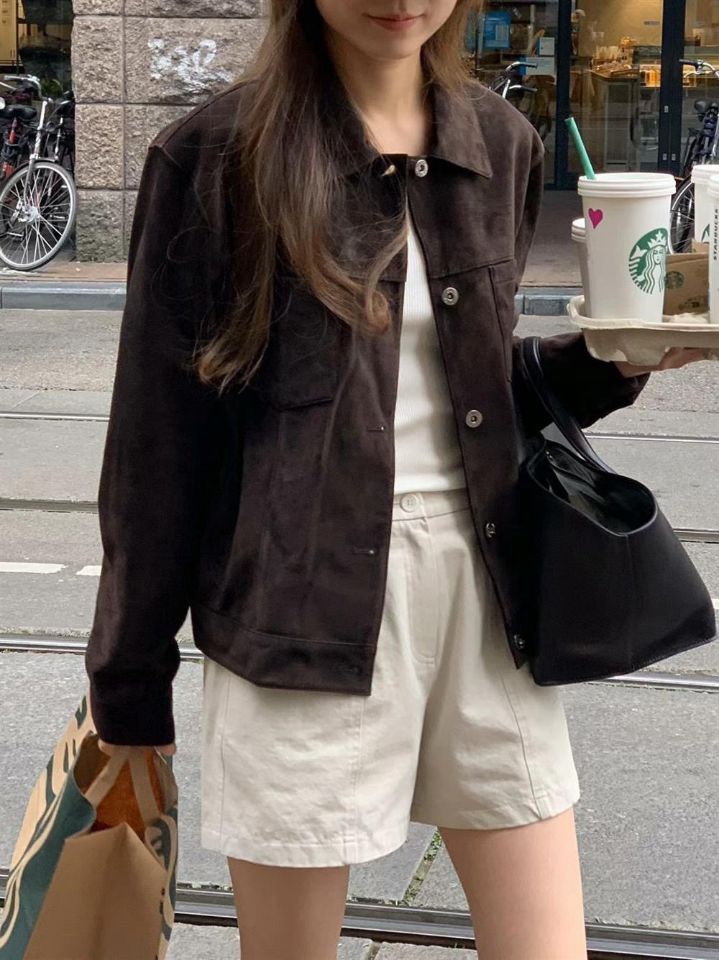 STAY HERE韓國㊣直郵東大門代購女裝新品熱賣時尚休閑夾克STAY HERE夾克