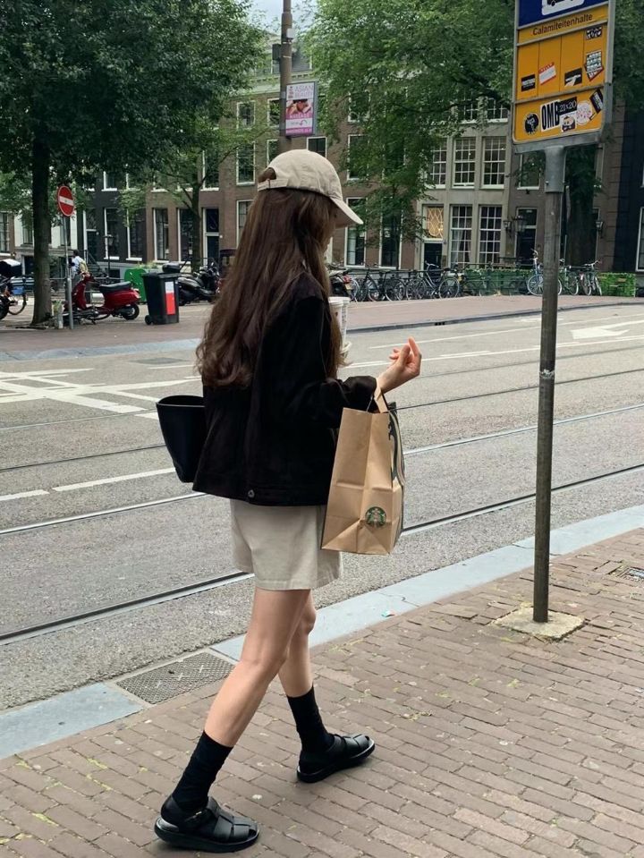 STAY HERE韓國㊣直郵東大門代購女裝新品熱賣時尚休閑夾克STAY HERE夾克