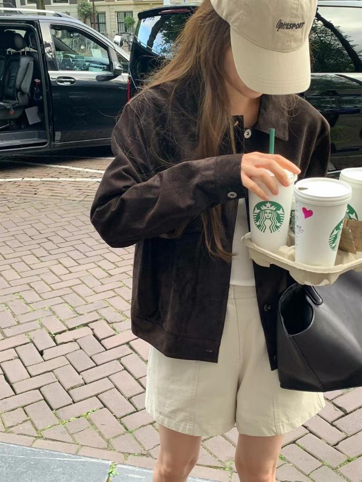STAY HERE韓國㊣直郵東大門代購女裝新品熱賣時尚休閑夾克STAY HERE夾克