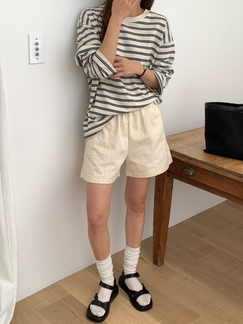 WOOD直郵韓國代購㊣女裝新款職業人氣推薦熱賣時尚25春夏長袖T恤WOOD長袖T恤