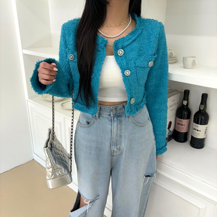 mars韓國直郵㊣東大門實拍女裝新款時尚人氣熱賣夾克粗花呢mars夾克