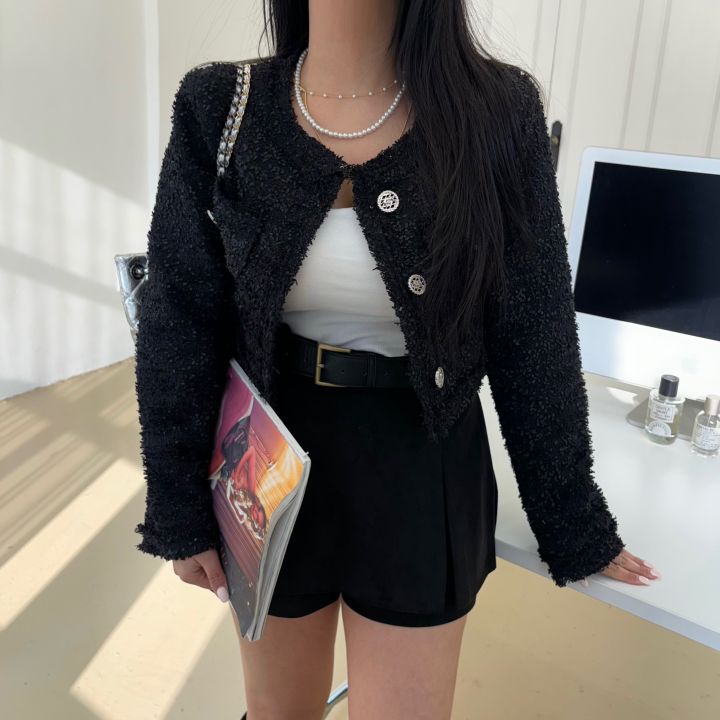 mars韓國直郵㊣東大門實拍女裝新款時尚人氣熱賣夾克粗花呢mars夾克