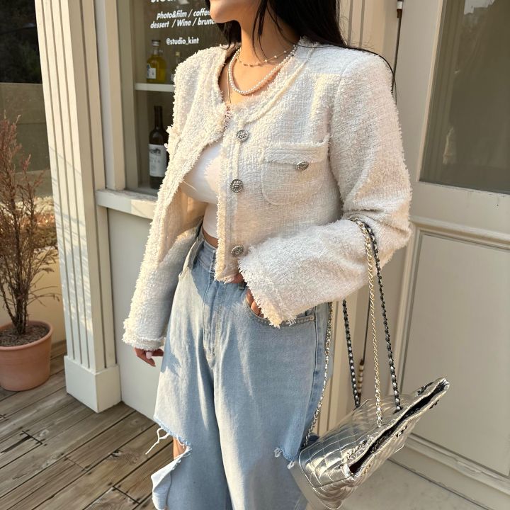 mars韓國直郵㊣東大門實拍女裝新款時尚人氣熱賣夾克粗花呢mars夾克