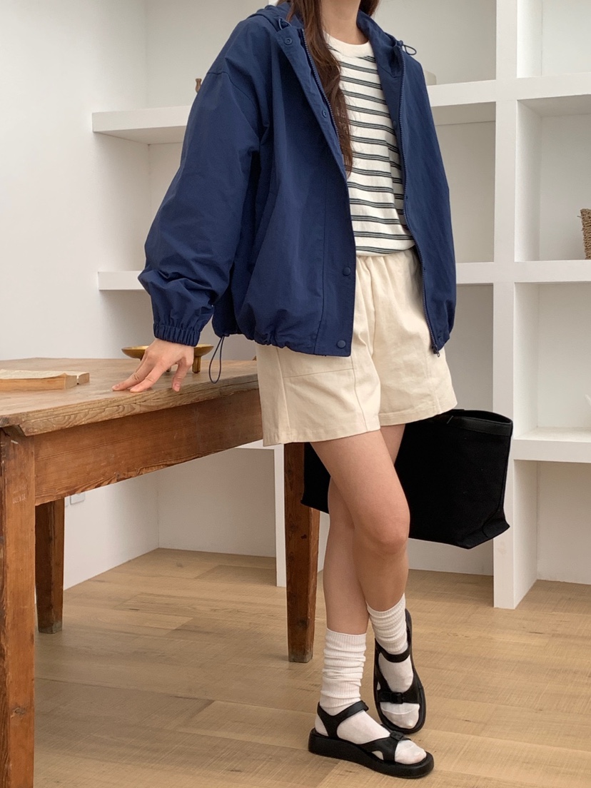WOOD直郵韓國代購㊣女裝新品25春夏人氣時尚職業休閑夾克連帽WOOD夾克