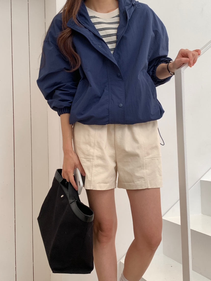 WOOD直郵韓國代購㊣女裝新品25春夏人氣時尚職業休閑夾克連帽WOOD夾克圖色2
