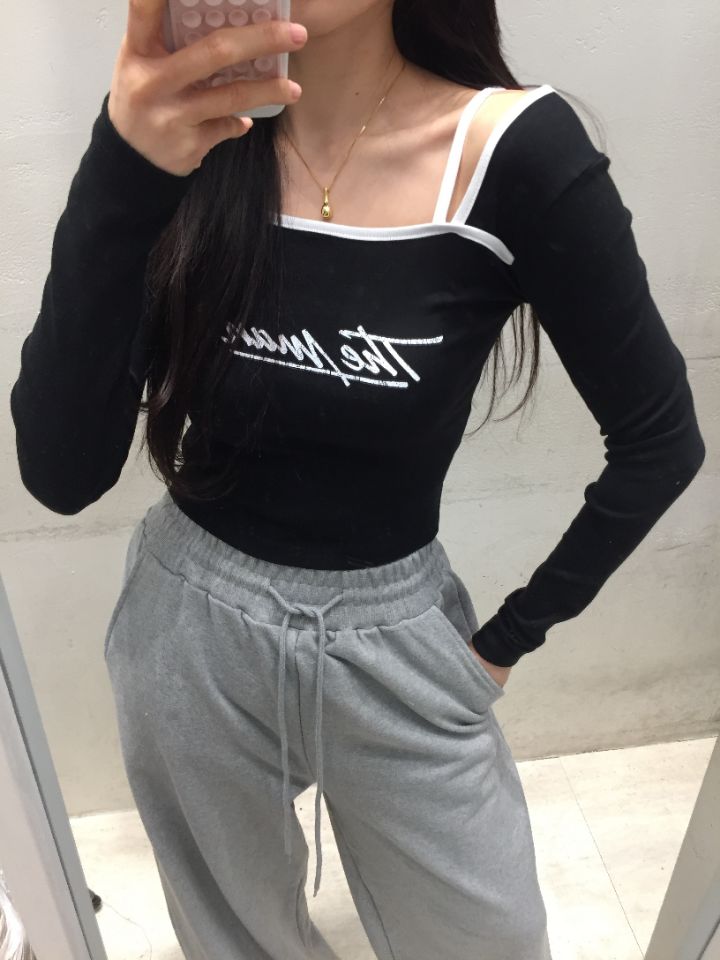 mars韓國直郵㊣東大門實拍女裝新款職業休閑時尚熱賣長袖T恤mars長袖T恤