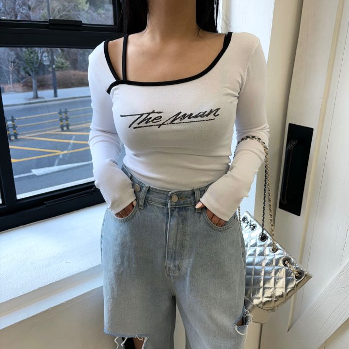mars韓國直郵㊣東大門實拍女裝新款職業休閑時尚熱賣長袖T恤mars長袖T恤