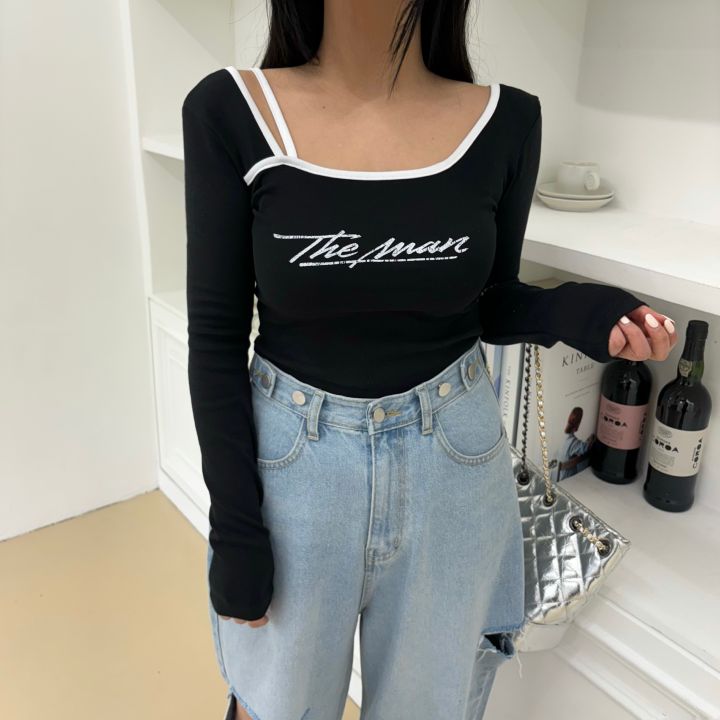 mars韓國直郵㊣東大門實拍女裝新款職業休閑時尚熱賣長袖T恤mars長袖T恤