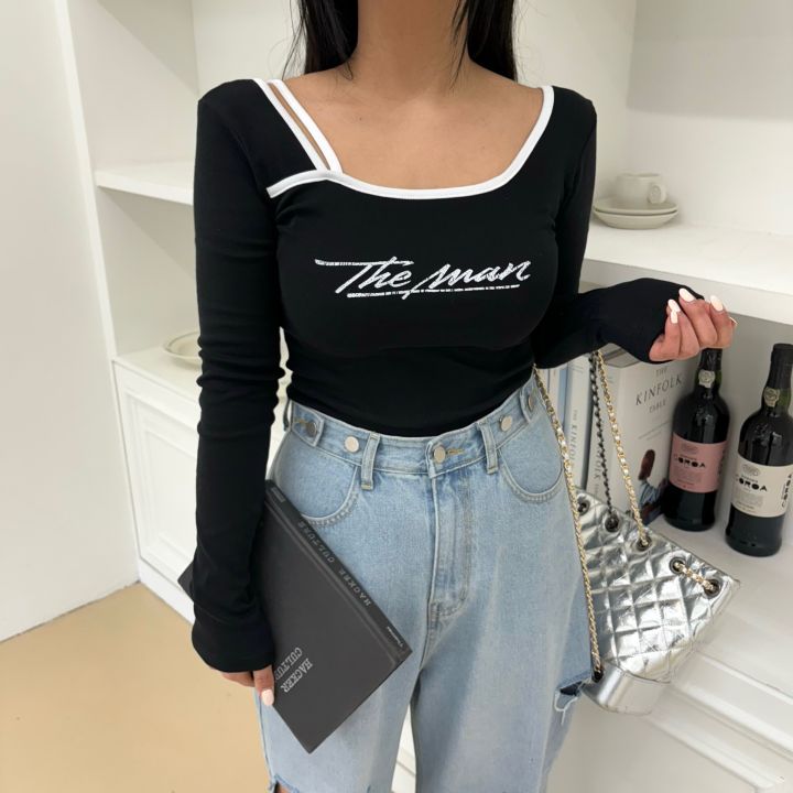 mars韓國直郵㊣東大門實拍女裝新款職業休閑時尚熱賣長袖T恤mars長袖T恤