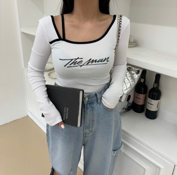 mars韓國直郵㊣東大門實拍女裝新款職業休閑時尚熱賣長袖T恤mars長袖T恤圖色2