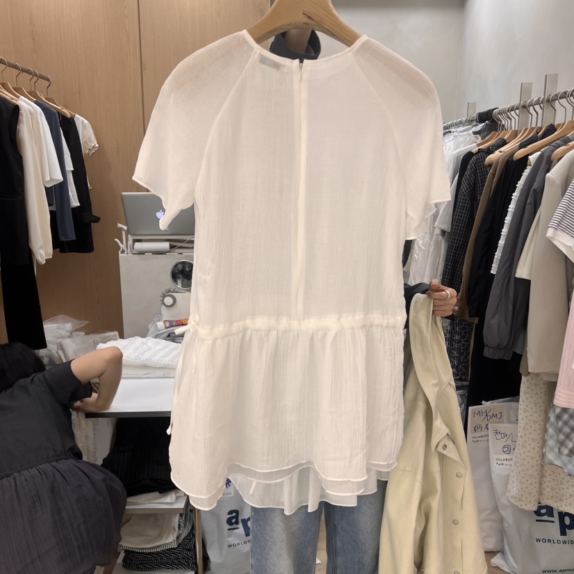 VILLABUTTON直郵韓國代購㊣女裝新款時尚25春夏休閑連衣裙喇叭VILLABUTTON連衣裙