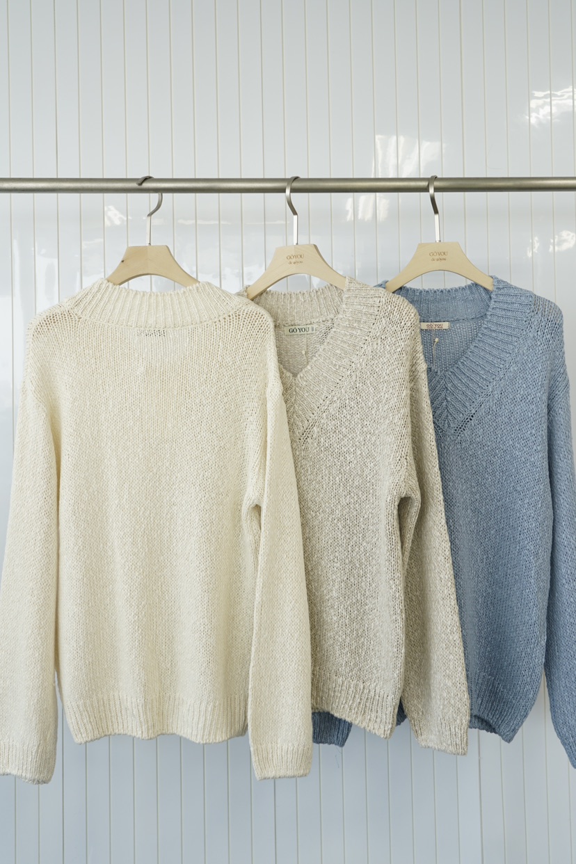 GOYOU韓國直郵㊣東大門實拍女裝新品熱賣時尚針織衫V領寬松WATER MELON針織衫