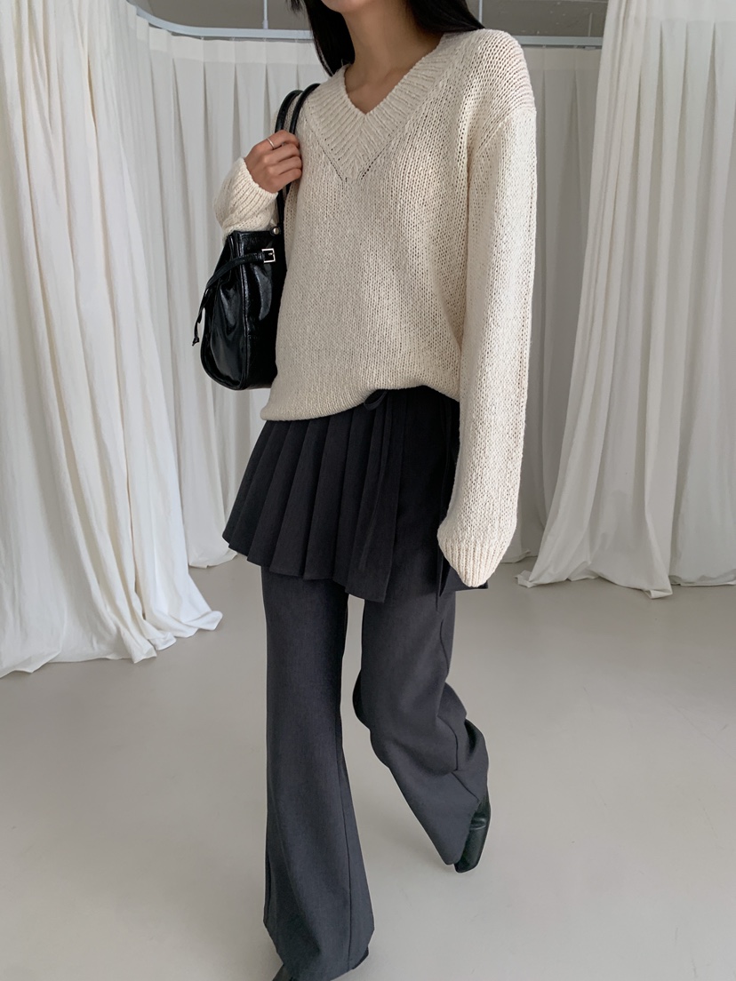 GOYOU韓國直郵㊣東大門實拍女裝新品熱賣時尚針織衫V領寬松WATER MELON針織衫