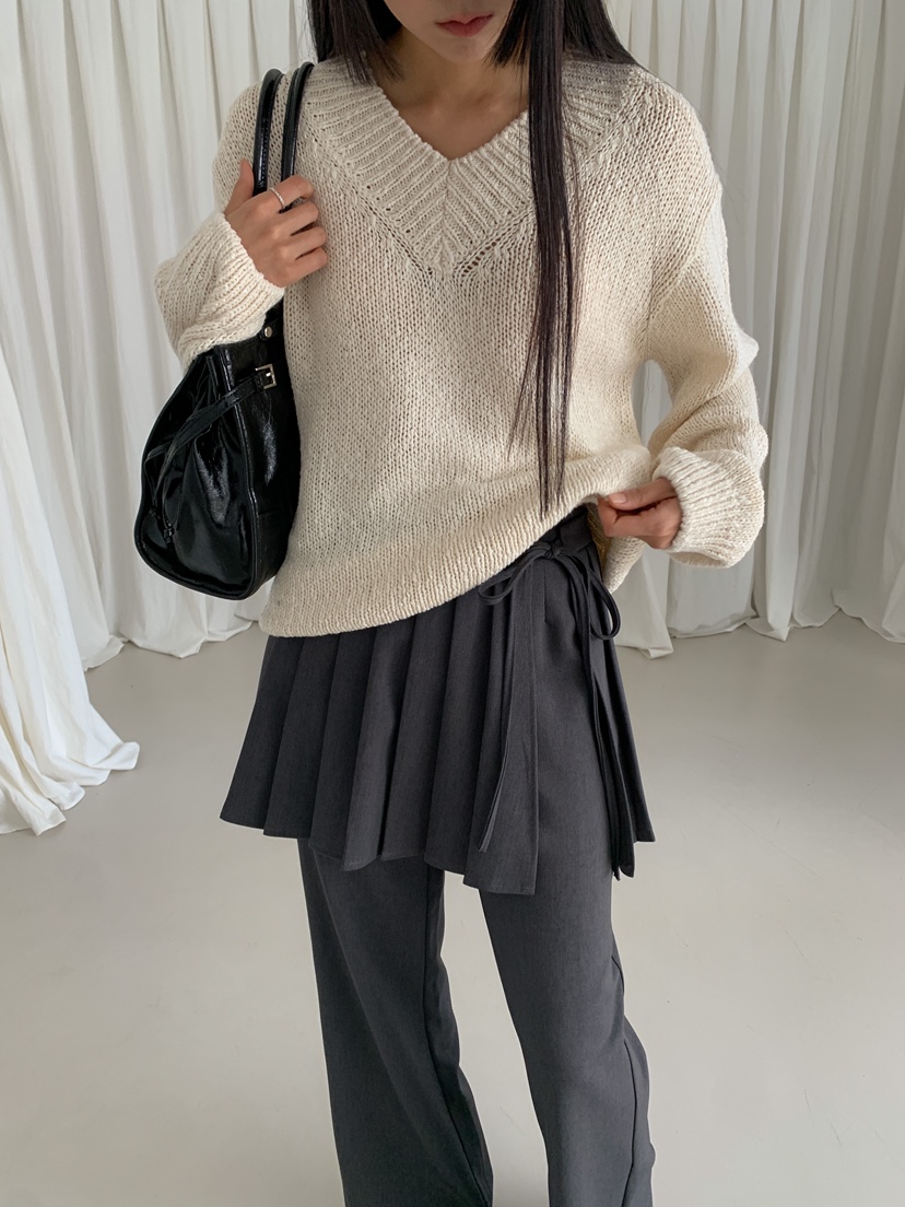 GOYOU韓國直郵㊣東大門實拍女裝新品熱賣時尚針織衫V領寬松WATER MELON針織衫