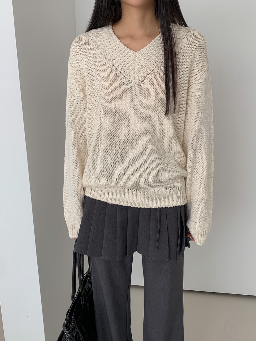 GOYOU韓國直郵㊣東大門實拍女裝新品熱賣時尚針織衫V領寬松WATER MELON針織衫