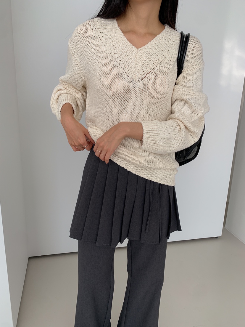 GOYOU韓國直郵㊣東大門實拍女裝新品熱賣時尚針織衫V領寬松WATER MELON針織衫