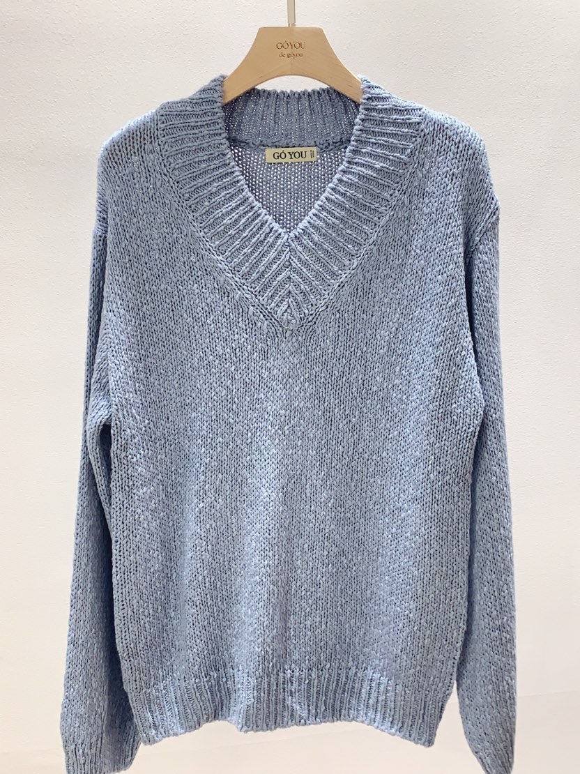 GOYOU韓國直郵㊣東大門實拍女裝新品熱賣時尚針織衫V領寬松WATER MELON針織衫圖色3