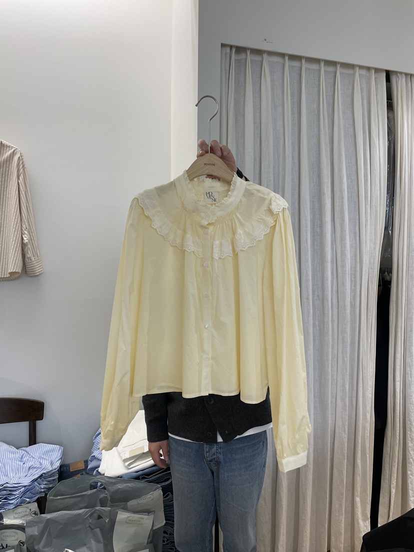 MOVENNE韓國直郵㊣東大門實拍女裝新品人氣時尚25春夏襯衫蕾絲衫MOVENNE襯衫/蕾絲衫圖色2