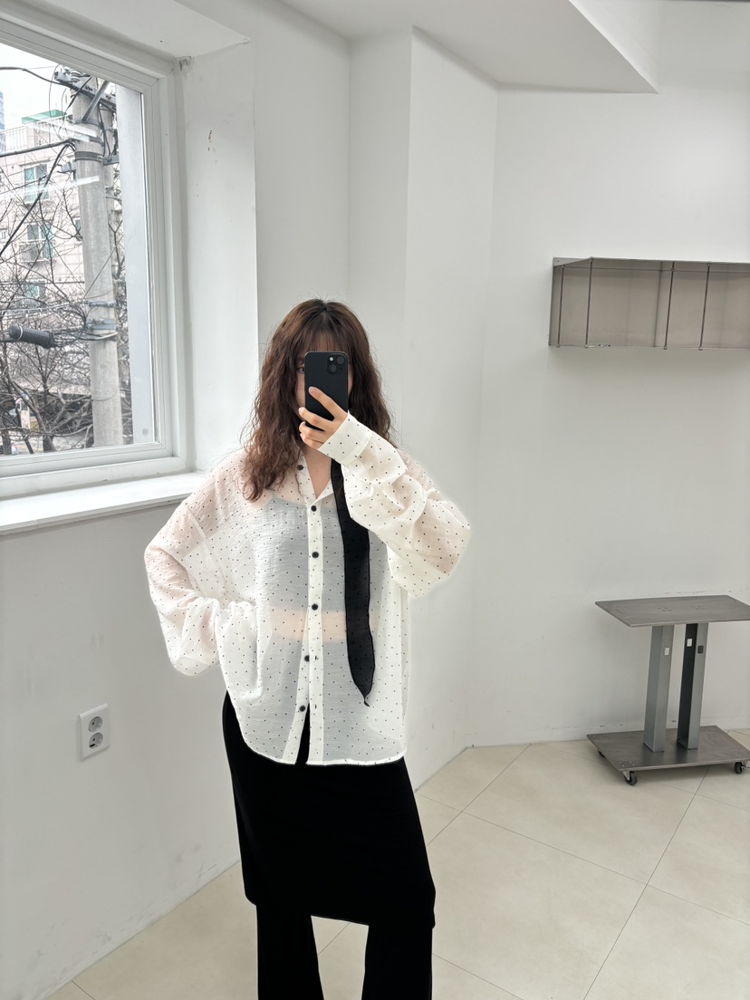 HOME GROUND直郵韓國代購㊣女裝新款25春夏襯衫蕾絲衫透視HOME GROUND襯衫/蕾絲衫