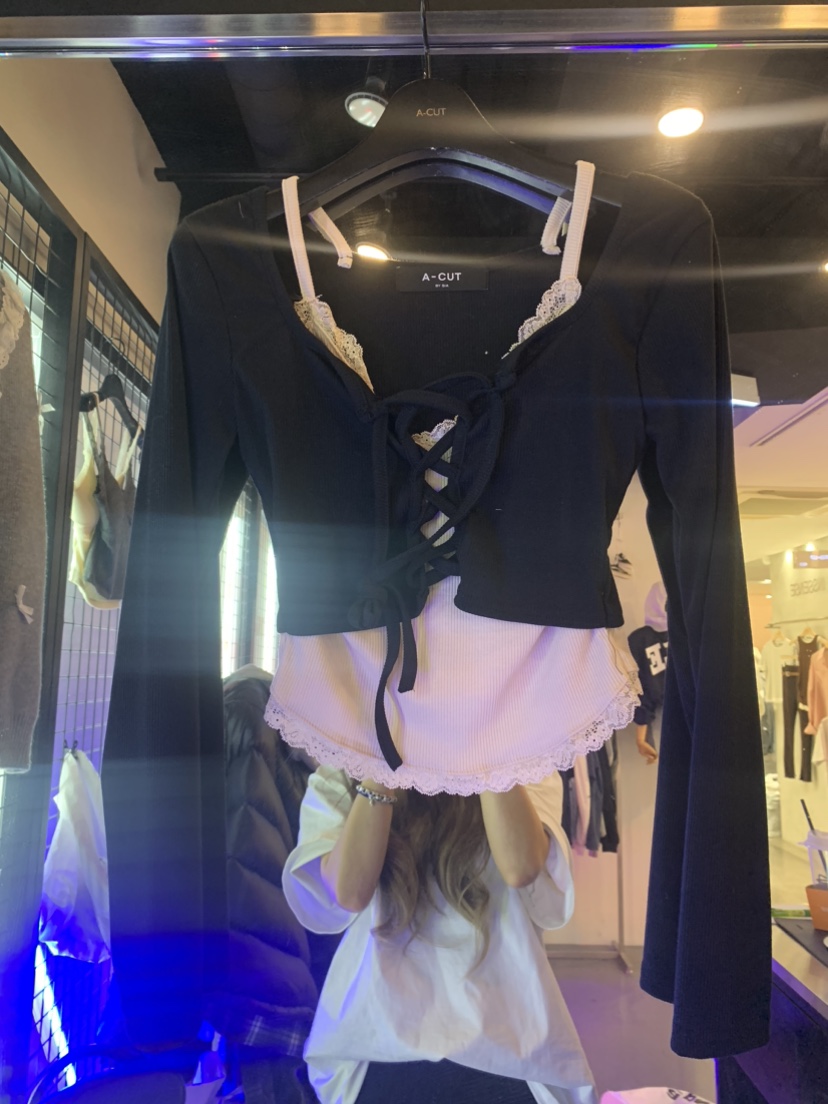 A-CUT直郵韓國代購㊣女裝新款25春夏人氣熱賣休閑時尚長袖T恤A-CUT長袖T恤圖色3