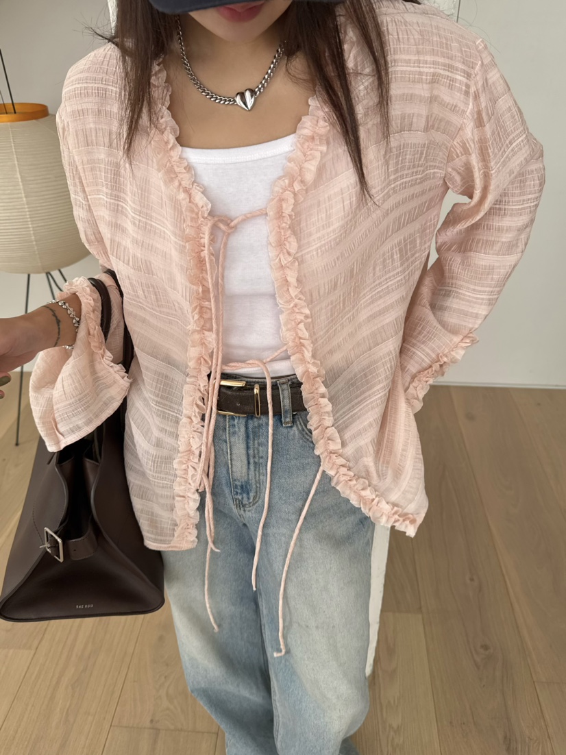 OUPPT直郵韓國代購㊣女裝新品人氣休閑推薦時尚職業襯衫蕾絲衫OUPPT襯衫/蕾絲衫圖色1