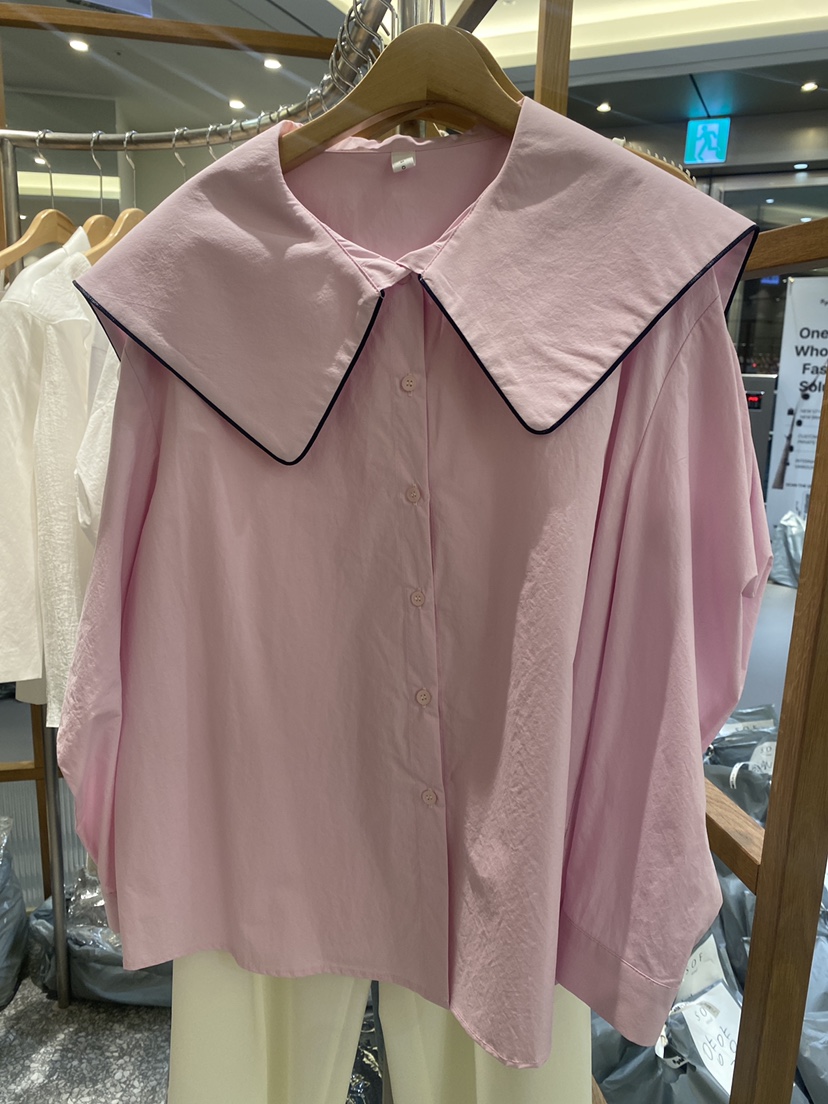 SOF韓國直郵㊣女裝新品職業人氣時尚25春夏推薦休閑襯衫蕾絲衫SOF襯衫/蕾絲衫圖色2